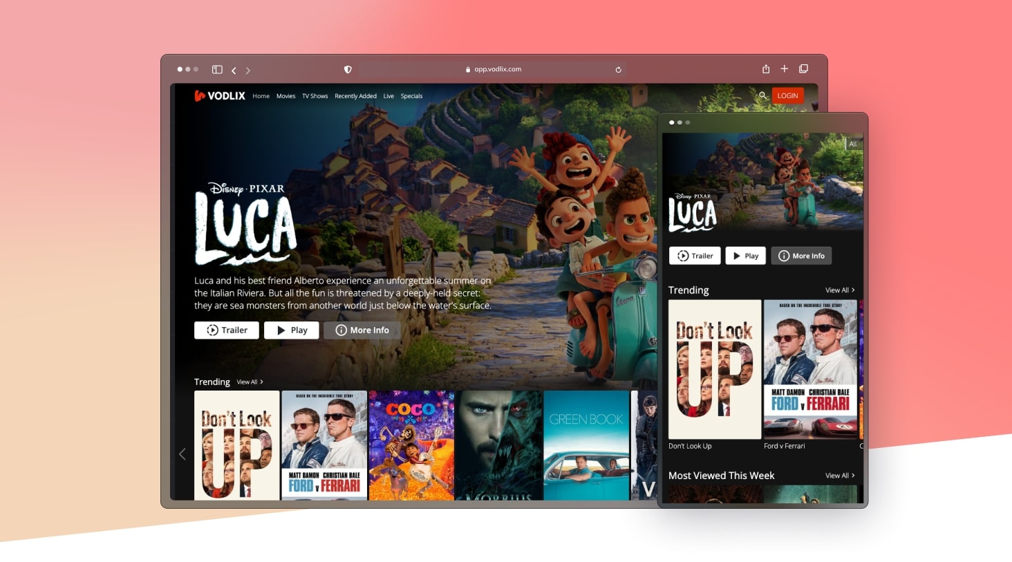 Vodlix Frontend website